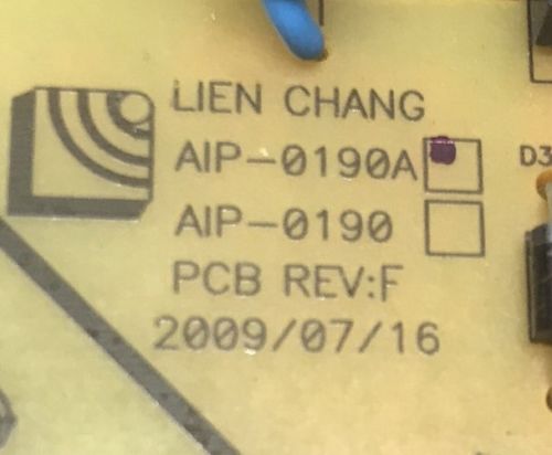 Used Lg TV Power Supply Board AIP-0190A (ref N1634) tested